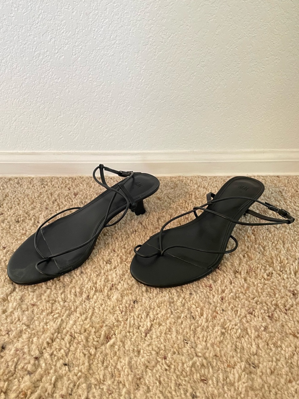 H&M Black Strappy Low Heel Sandals